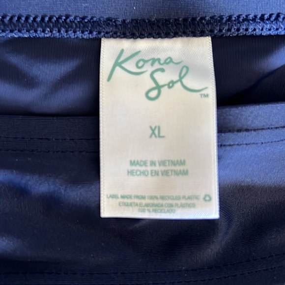 Kona Sol swim swim bottoms size XL navy blue worn twice EUC - Picture 2 of 3